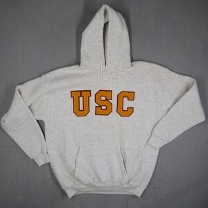 Vintage Soffe Heavy Sweats USC Trojans Hoodie Gray XL USA Pullover Stitched